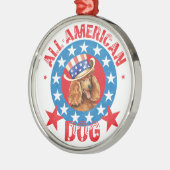 Patriotic Poodle Metalen Ornament (Links)