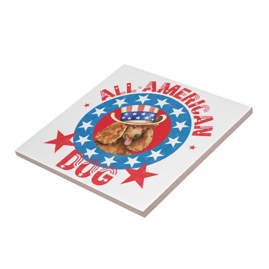 Patriotic Poodle Tegeltje (Zijkant)