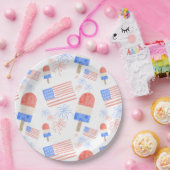 Patriotic Popsicle & Fireworks Party Borden Papieren Bordje (Feest)