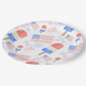 Patriotic Popsicle & Fireworks Party Borden Papieren Bordje (Gekanteld)