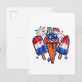 Patriotic Popsicles Ice Cream vanaf 4 juli verkrij Feestdagenkaart (Voorkant / Achterkant)