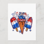 Patriotic Popsicles Ice Cream vanaf 4 juli verkrij Feestdagenkaart (Voorkant)