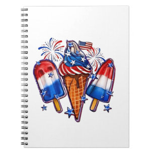 Patriotic Popsicles Ice Cream vanaf 4 juli verkrij Notitieboek