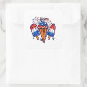 Patriotic Popsicles Ice Cream vanaf 4 juli verkrij Vierkante Sticker (Tas)