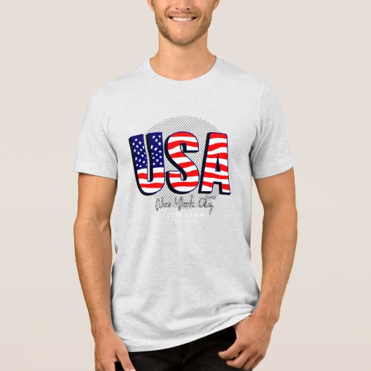 Patriotic Pride: Amerikaanse kerndenim Tri-Blend Shirt (Voorkant)