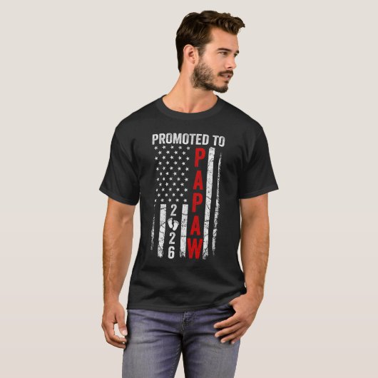 Patriotic Promoted To Papaw 2026 First Time New Pa T-shirt (Voorkant volledig)