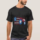 Patriotic Proud Farmer Usa Flag Tractor 4Th Of Jul T-shirt (Voorkant)