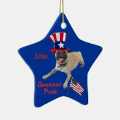 Patriotic Pug Keepomwille Ornament (Rechts)