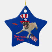 Patriotic Pug Keepomwille Ornament (Voorkant)