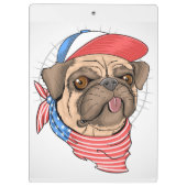 Patriotic Pug Klembord (Achterkant)