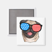 Patriotic Pug Magneet (Voorkant / Achterkant)