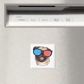 Patriotic Pug Magneet (Insitu (Vaatwasser))