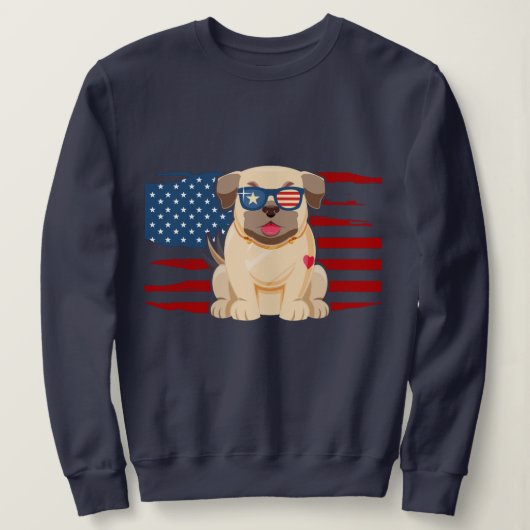 Patriotic Pug Trui (Design voorkant)
