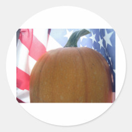 Patriotic Pumpkin Ronde Sticker