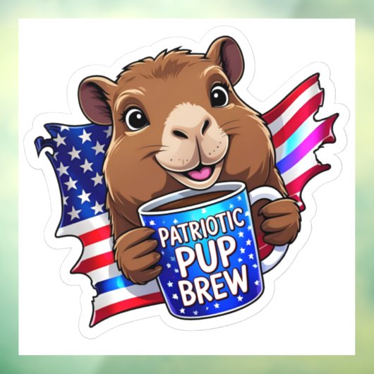 Patriotic Pup Brew' Holographic GOP Decal (Vel 3)