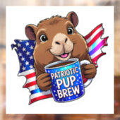 Patriotic Pup Brew' Holographic GOP Decal (Vel 2)