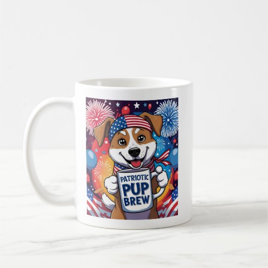 Patriotic Pup Brew Koffiemok (Links)