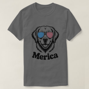 Patriotic Pup in Shades – 4 juli Dog Pride! T-shirt