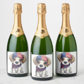 Patriotic Puppy - Style 14  Sparkling Wijnetiket (Flessen)