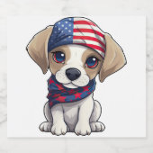 Patriotic Puppy - Style 14  Sparkling Wijnetiket (Enkel label)