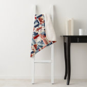Patriotic Quilt look Sherpa Fleece Blanket Deken (In situ)