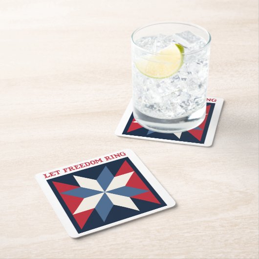 Patriotic Quilt Square Kartonnen Onderzetters (Insitu)