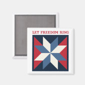 Patriotic Quilt Square Magneet (Voorkant / Achterkant)