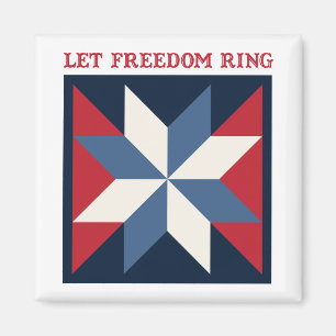 Patriotic Quilt Square Magneet