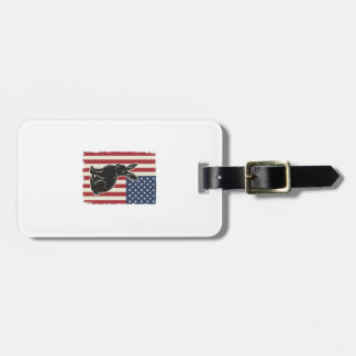 Patriotic Rabbit American Flag Vintage Engraving S Bagagelabel