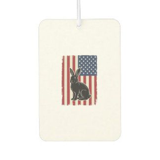 Patriotic Rabbit American Flag Vintage Engraving S Luchtverfrisser