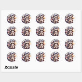 Patriotic Raccoon terug naar school Ronde Sticker (Vel)
