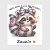 Patriotic Raccoon terug naar school Sticker (Vel)