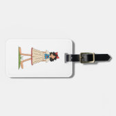 Patriotic Rag Doll Girl Americana Folk Bagagelabel (Voorkant horizontaal)