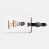 Patriotic Rag Doll Girl Americana Folk Bagagelabel (Achterkant horizontaal)