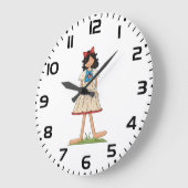 Patriotic Rag Doll Girl Americana Folk Grote Klok (Hoek)