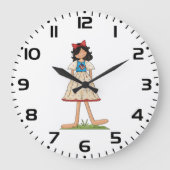 Patriotic Rag Doll Girl Americana Folk Grote Klok (Voorkant)