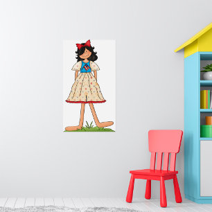 Patriotic Rag Doll Girl Americana Folk Poster