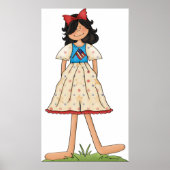 Patriotic Rag Doll Girl Americana Folk Poster (Voorkant)