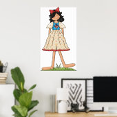 Patriotic Rag Doll Girl Americana Folk Poster (Thuiskantoor)