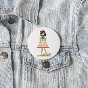Patriotic Rag Doll Girl Americana Folk Ronde Button 7,6 Cm