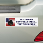 Patriotic Real Heroes Draag Camo Bumpersticker (Op auto)