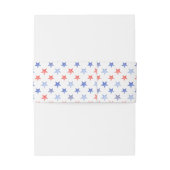 Patriotic Red and Blue Stars Uitnodigingen Wikkel (Achterkant Voorbeeld)