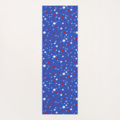 Patriotic Red and White Stars On Blue Yogamat (Achterkant)