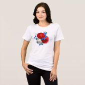 Patriotic Red Rose Bouquet Tri-Blend Shirt (Voorkant volledig)