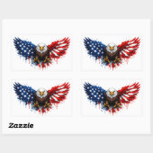 Patriotic Red White and Blue Bald Eagle Rechthoekige Sticker (Vel)
