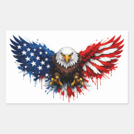 Patriotic Red White and Blue Bald Eagle Rechthoekige Sticker