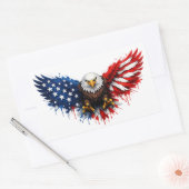 Patriotic Red White and Blue Bald Eagle Rechthoekige Sticker (Envelop)
