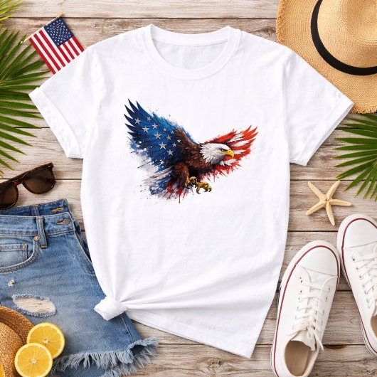Patriotic Red White and Blue Eagle T-shirt