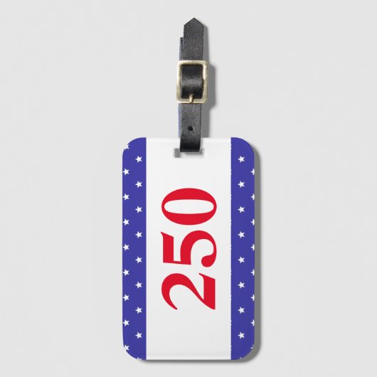 Patriotic Red White & Blue 250 Button Bagagelabel (Voorkant (verticaal))