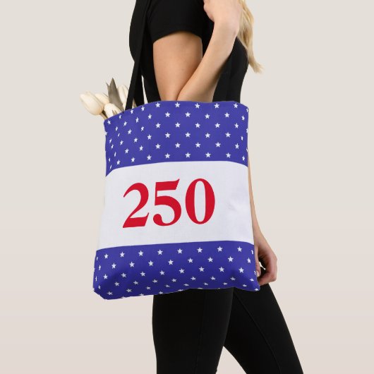 Patriotic Red White & Blue 250 Button Tote Bag (Dichtbij)